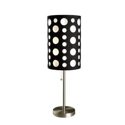Homezia 33" Black Metal Novelty Black And White Drum Shade