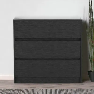 Homezia 33" Black Three Drawer Dresser