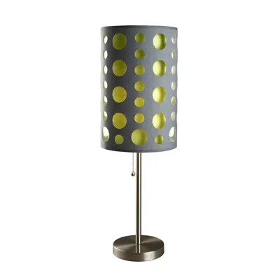 Homezia 33" Gray And Green Mod Dot Novelty Table Lamp