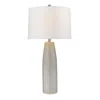 Homezia 33" White Ceramic Table Lamp With White Empire Shade