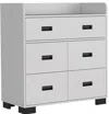 Homezia 33" White Manufactured Wood Five Drawer Dresser