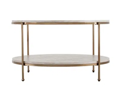 Homezia 33" White Solid Manufactured Wood And Metal Square Coffee Table