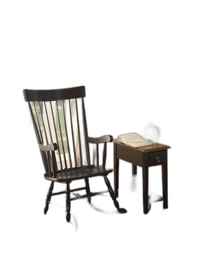 Homezia 33" X 25" X 45" Black Wood Rocking Chair