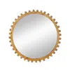 Homezia 34" Brown Round Accent Mirror