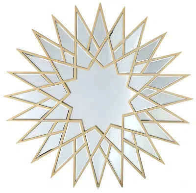 Homezia 34" Gold Sunburst Metal Framed Accent Mirror