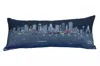 Homezia 35" Black Dallas Nighttime Skyline Lumbar Decorative Pillow