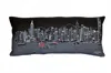Homezia 35" Black Hong Kong Nighttime Skyline Lumbar Decorative Pillow