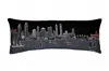 Homezia 35" Black San Diego Nighttime Skyline Lumbar Decorative Pillow