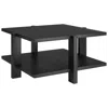 Homezia 35" Black Square Coffee Table With Shelf