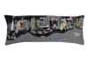 Homezia 35" Black Tulsa Nighttime Skyline Lumbar Decorative Pillow