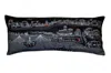 Homezia 35" Black Wichita Nighttime Skyline Lumbar Decorative Pillow
