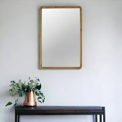 Homezia 35" Brown Framed Accent Mirror