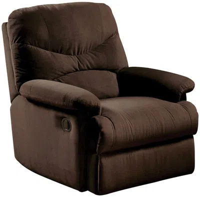 Homezia 35" Chocolate Microfiber Recliner In Brown