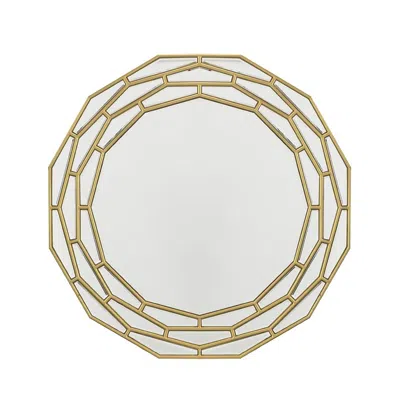 Homezia 35" Gold Abstract Framed Accent Mirror