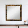 Homezia 35" Rustic Oak Rectangle Dresser Mirror Mounts To Dresser With Frame
