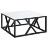 Homezia 35" White And Black Steel Square Coffee Table