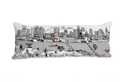 Homezia 35" White Austin Daylight Skyline Lumbar Decorative Pillow