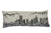 Homezia 35" White Denver Daylight Skyline Lumbar Decorative Pillow