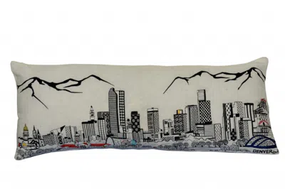 Homezia 35" White Denver Daylight Skyline Lumbar Decorative Pillow