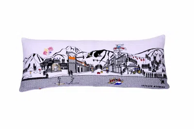 Homezia 35" White Jackson Daylight Skyline Lumbar Decorative Pillow