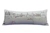Homezia 35" White Los Angeles Daylight Skyline Lumbar Decorative Pillow