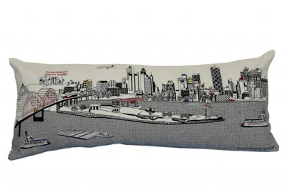 Homezia 35" White Memphis Daylight Skyline Lumbar Decorative Pillow