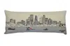 Homezia 35" White Minneapolis Daylight Skyline Lumbar Decorative Pillow