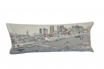 Homezia 35" White Nashville Daylight Skyline Lumbar Decorative Pillow