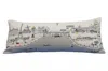 Homezia 35" White Paris Daylight Skyline Lumbar Decorative Pillow