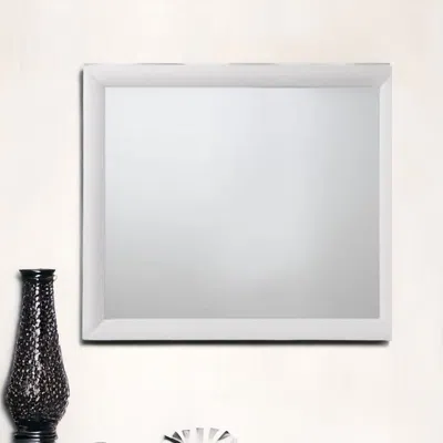 Homezia 35" White Rectangle Dresser Mirror Mounts To Dresser With Frame In Blue