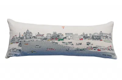 Homezia 35" White Rome Daylight Skyline Lumbar Decorative Pillow
