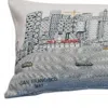 Homezia 35" White San Francisco Daylight Skyline Lumbar Decorative Pillow