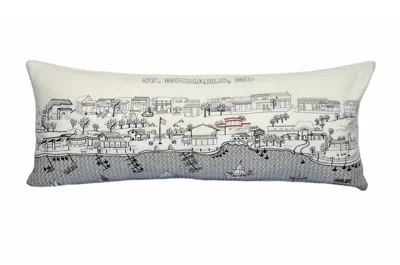 Homezia 35" White St Michael's Daylight Skyline Lumbar Decorative Pillow