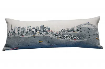 Homezia 35" White Sydney Daylight Skyline Lumbar Decorative Pillow