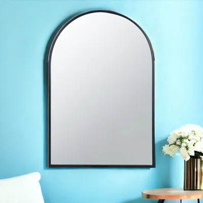 Homezia 36" Black Metal Arch Accent Mirror