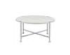 Homezia 36" Chrome And White Oak Round Coffee Table