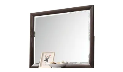 Homezia 36" Dark Merlot Dresser Mirror In Blue