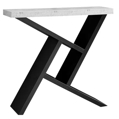 Homezia 36" Gray And Black Abstract Console Table With Storage