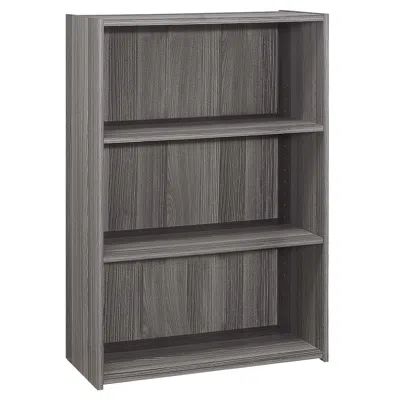 Homezia 36" Gray Wood Adjustable Bookcase In Pink