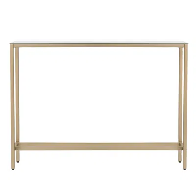 Homezia 36" Silver And Gold Mirrored Glass Console Table