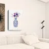 Homezia 36" X 24" Blue And White Life Floral Vase Canvas Wall Art