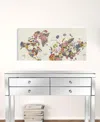 Homezia 36" X 24" Fun Floral Map Of The World Canvas Wall Art