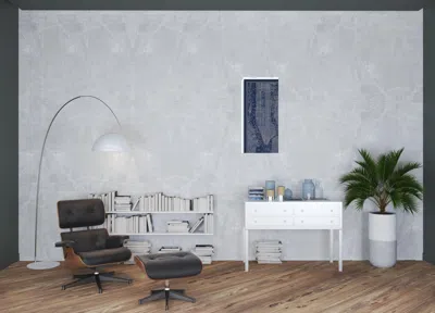Homezia 36" X 24" Indigo And White Aerial New York Map Canvas Wall Art In Gray