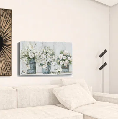 Homezia 36" X 24" Watercolor Soft Pastel Bouquet Trio Canvas Wall Art