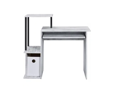 Homezia 37" Antiqued White Computer Desk