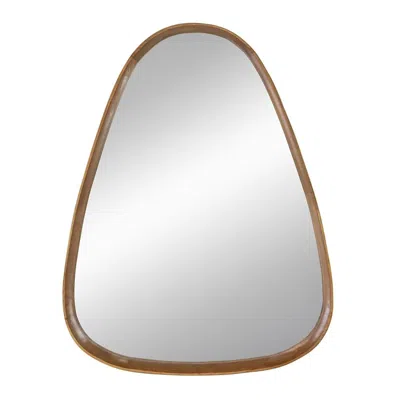 Homezia 37" Brown Abstract Framed Accent Mirror