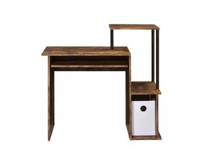 Homezia 37" Brown And Black Computer Desk