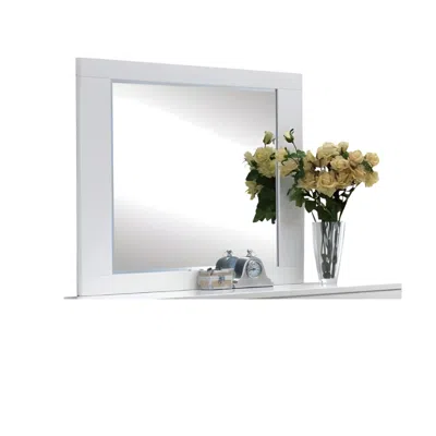 Homezia 37" White & Chrome Leg Dresser Mirror