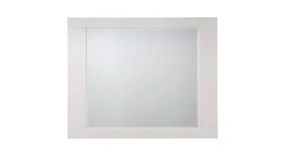 Homezia 37" White High Gloss Square Dresser Mirror