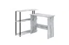 Homezia 39" Antiqued White L Shape Writing Desk